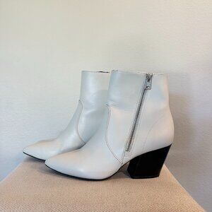All Saints Aster Calf White Leather Ankle Boots - size 39
